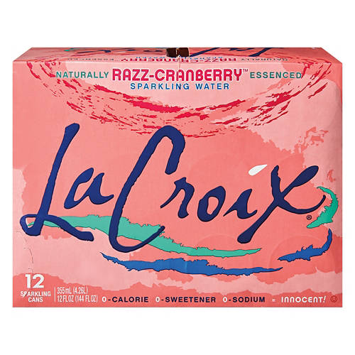 La Croix Razz-Cranberry Sparkling Flavored Water, 12 Cans